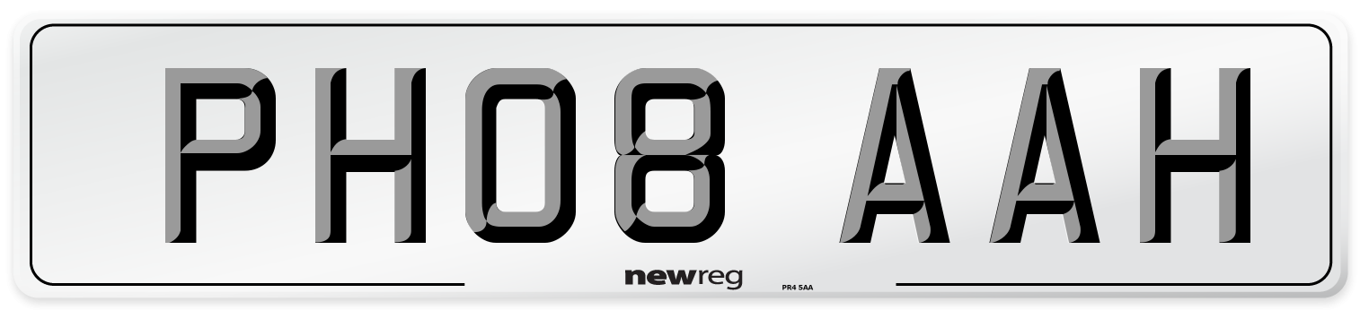 PH08 AAH Number Plate from New Reg